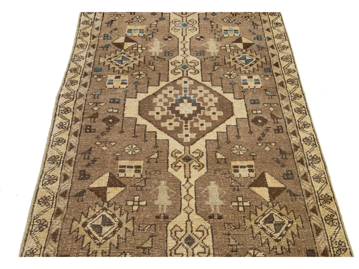 Vintage Distressed Wool Rug 3 X 15