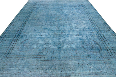 Vintage Overdyed Wool Rug 9 X 13