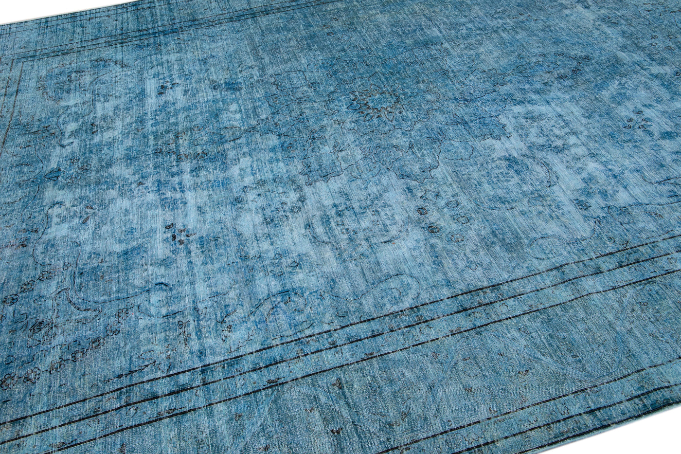 Vintage Overdyed Wool Rug 9 X 13