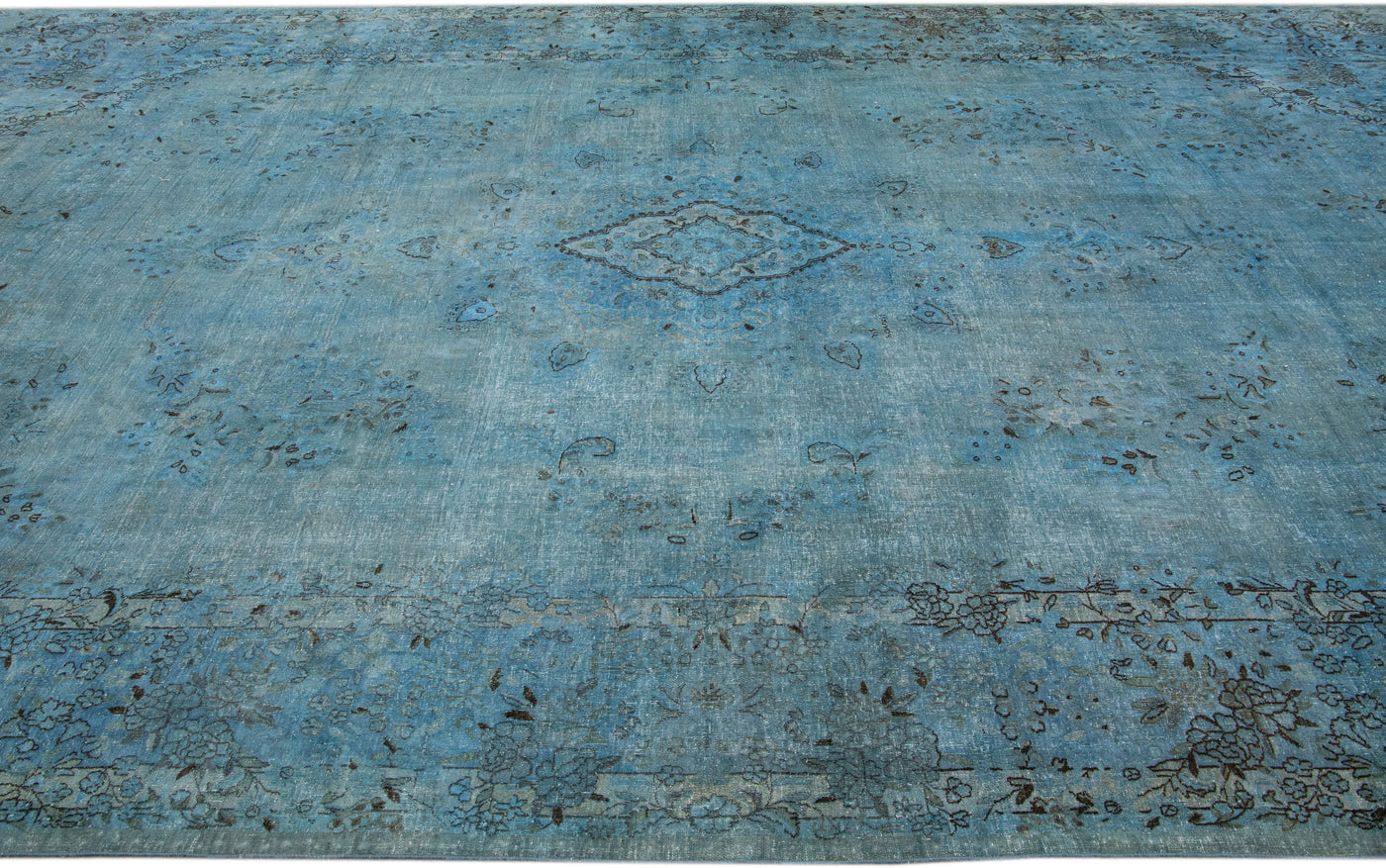 Vintage Overdyed Wool Rug 10 X 16