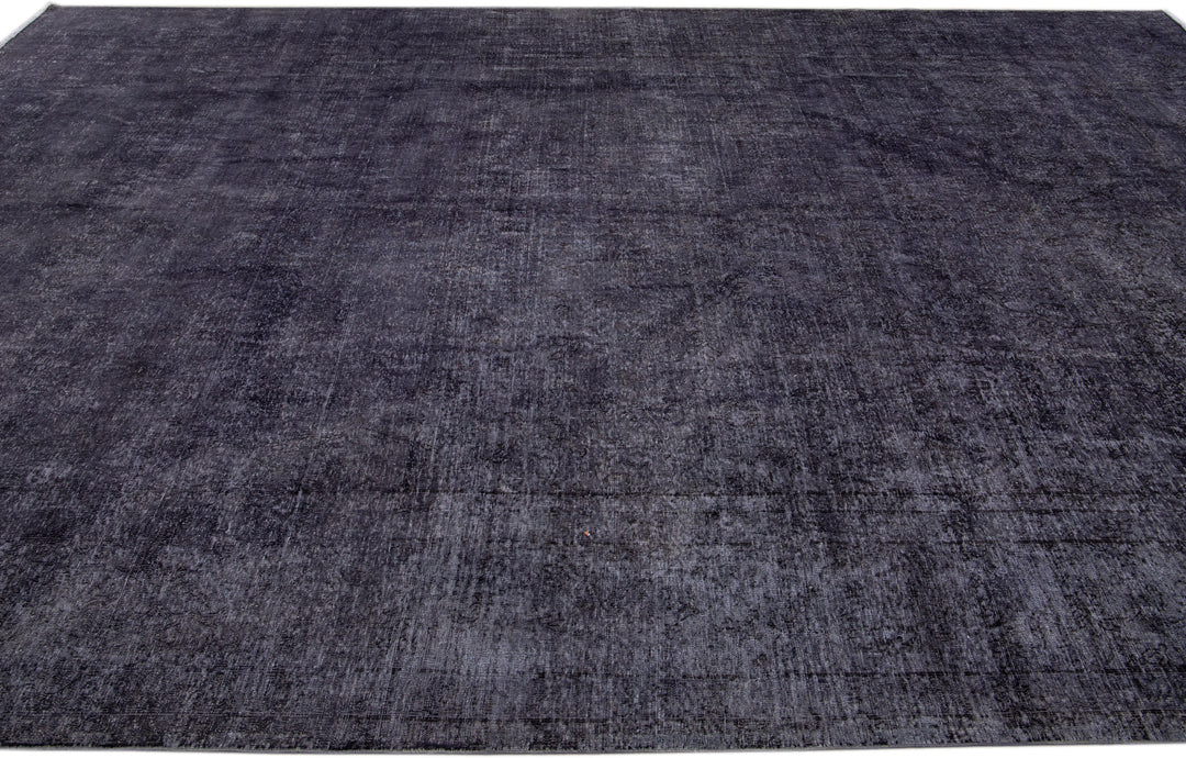 Vintage Overdyed Wool Rug 10 X 14