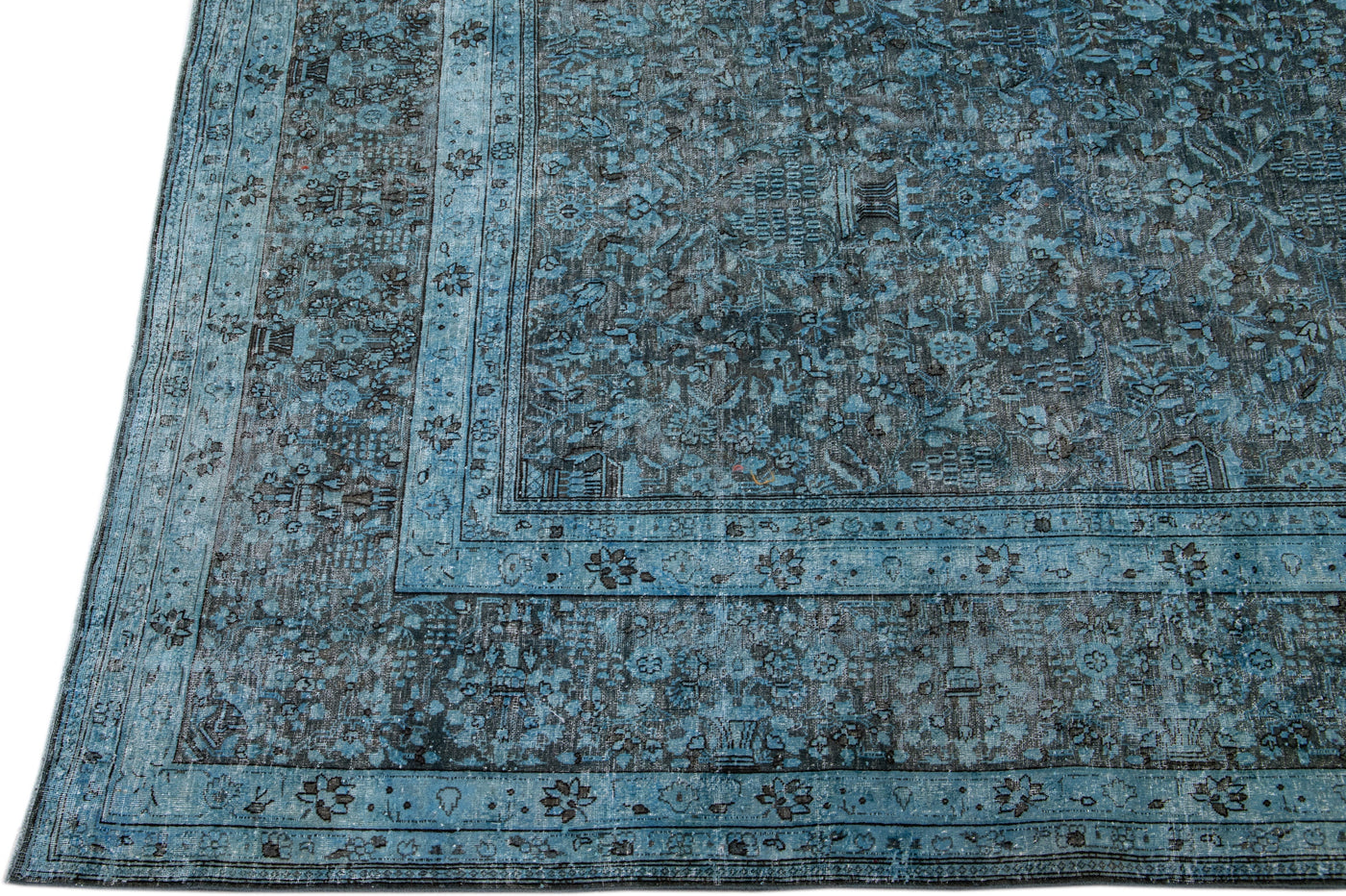 Vintage Overdyed Wool Rug 9 X 12