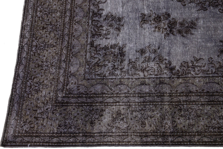 Vintage Overdyed Wool Rug 7 X 10