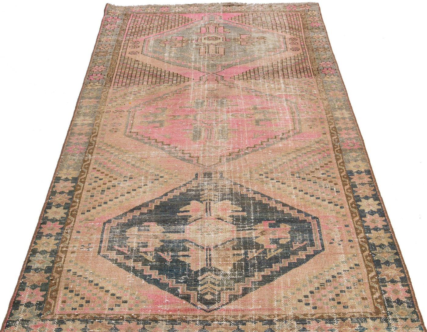 Vintage Distressed Wool Rug 4 X 8