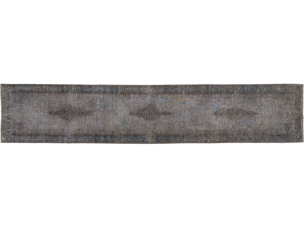 Vintage Distressed Wool Runner 3 X 14