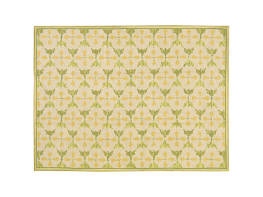 Vintage Portuguese Needlepoint Wool Rug 9 x 12