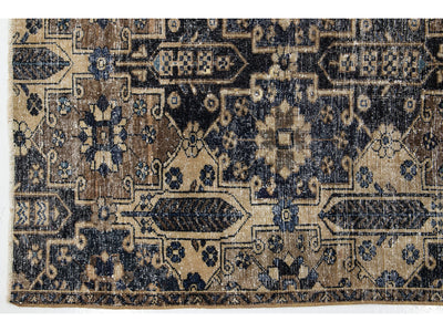 Vintage Persian Distressed Wool Rug 4 X 5