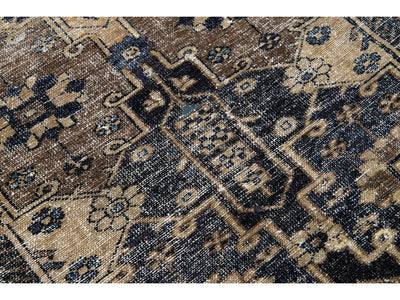 Vintage Persian Distressed Wool Rug 4 X 5