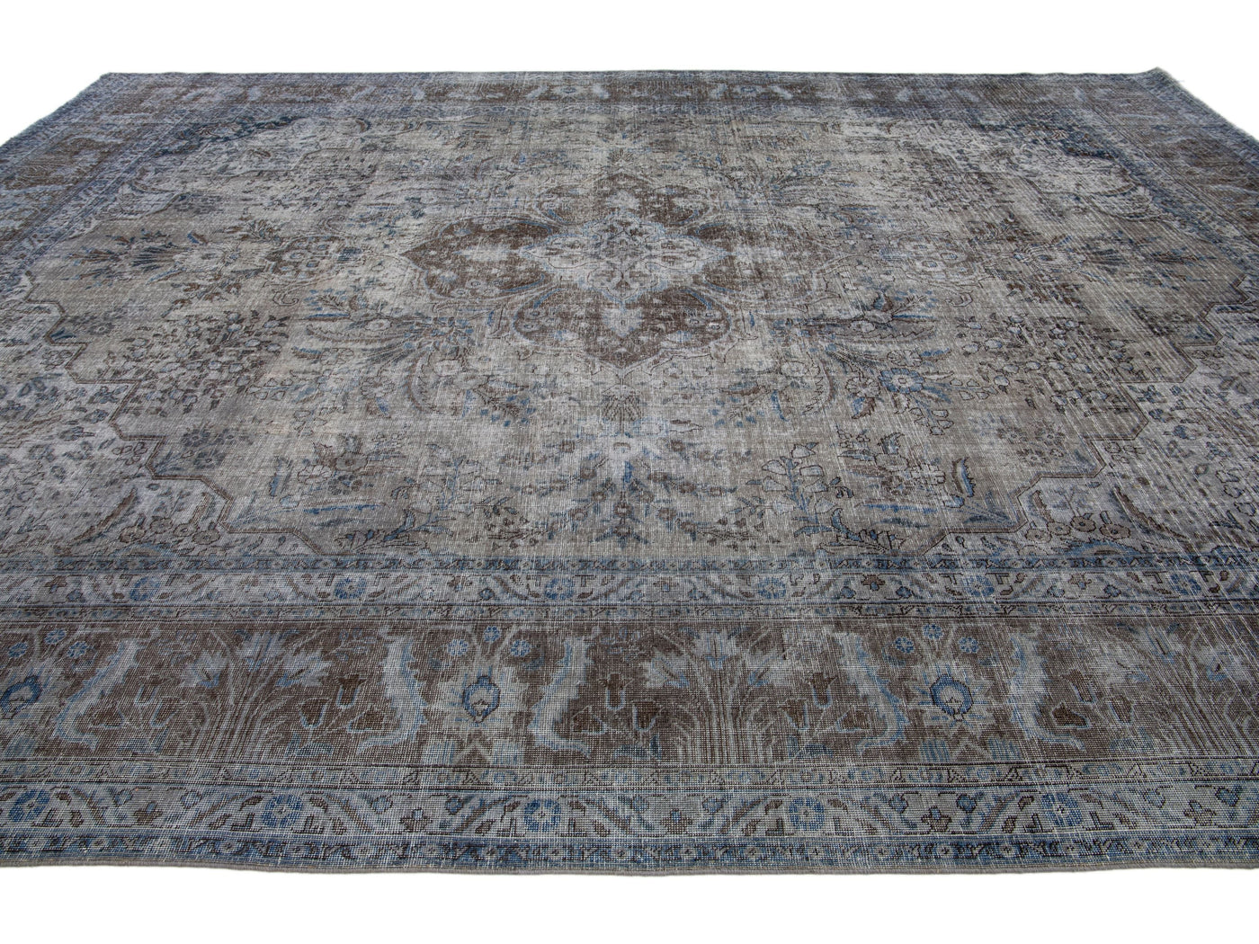 Antique Overdyed Wool Rug 11 X 15