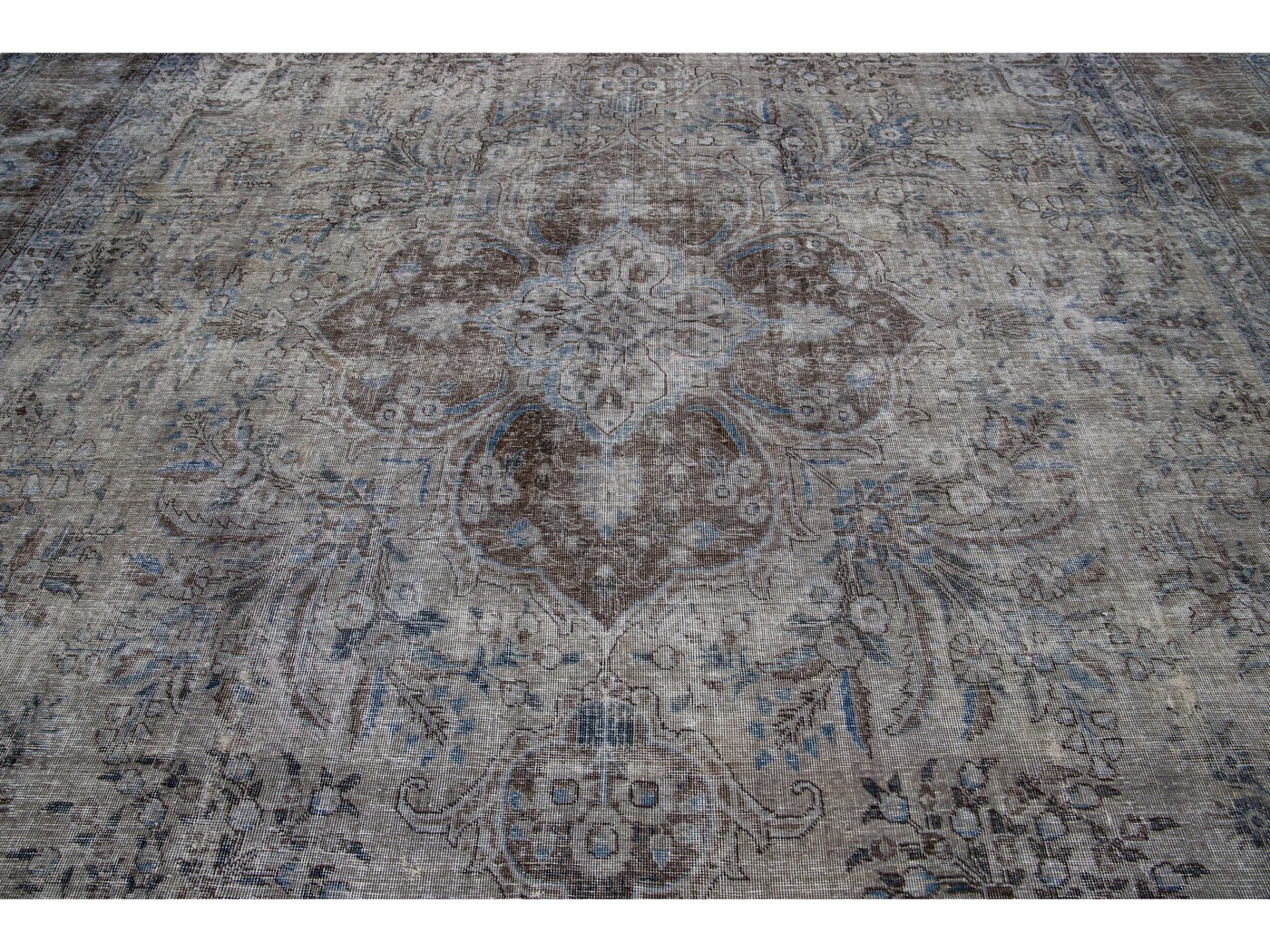 Antique Overdyed Wool Rug 11 X 15