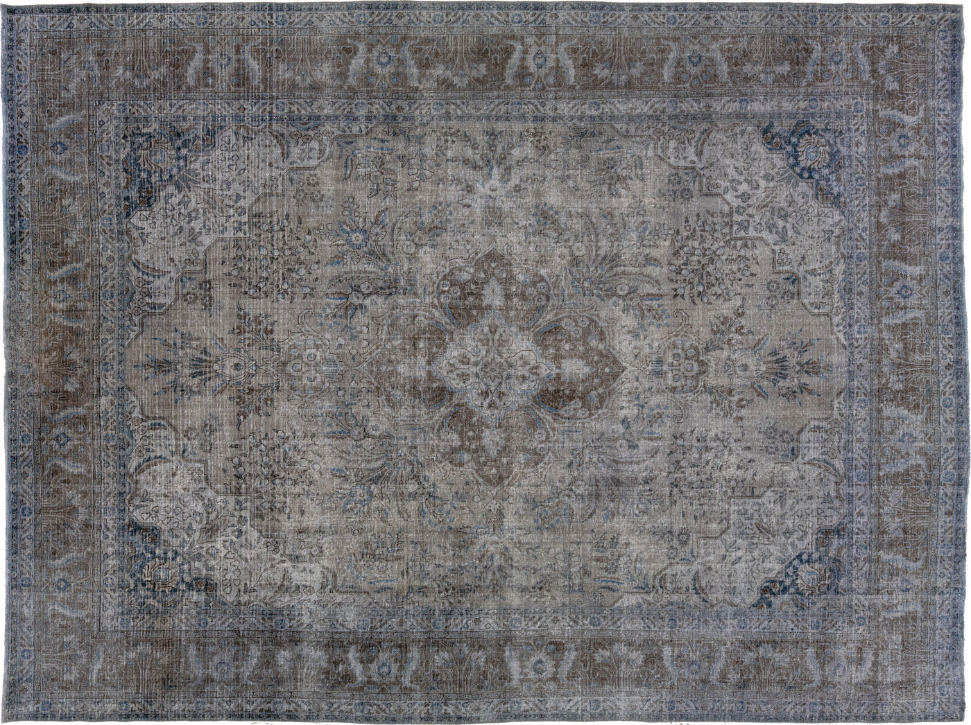 Antique Overdyed Wool Rug 11 X 15