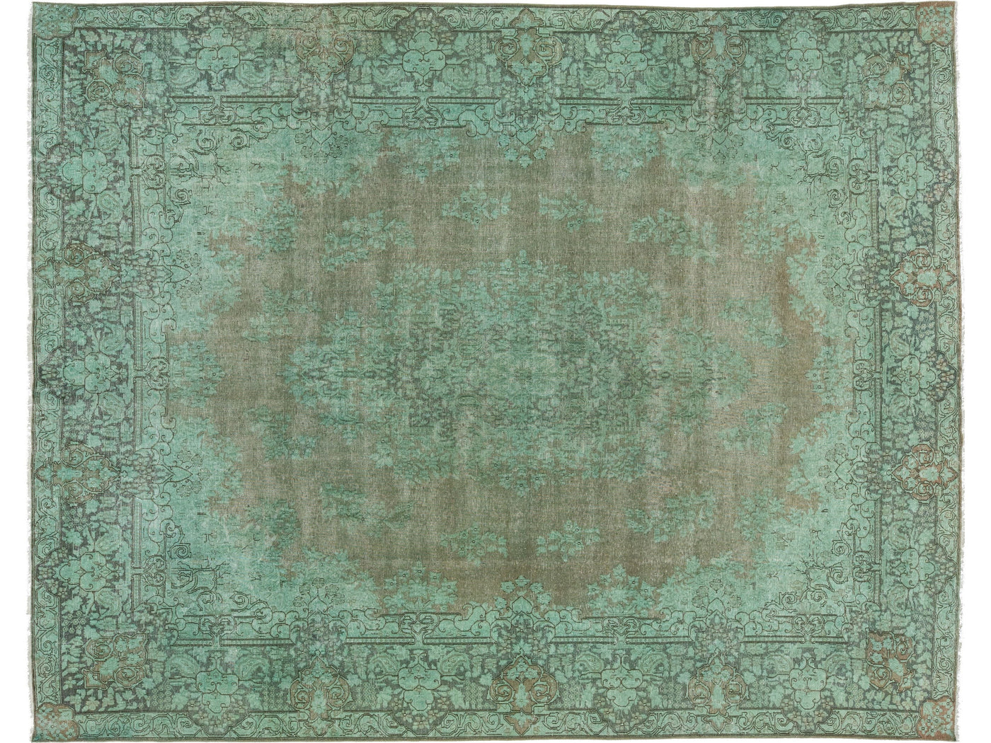 Antique Overdyed Wool Rug 10 X 13