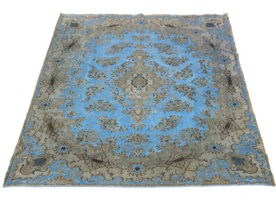 Antique Overdyed Wool Rug 9 X 12