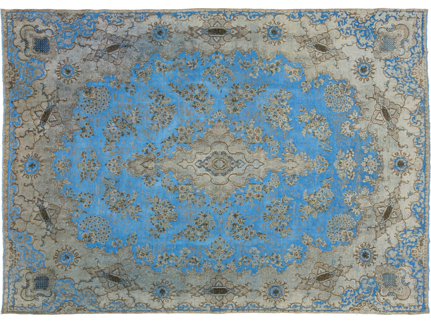 Antique Overdyed Wool Rug 9 X 12