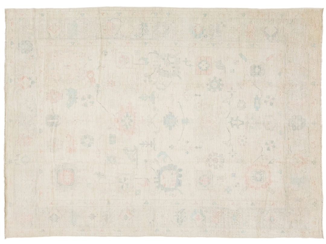 Modern Oushak Wool Rug 10 X 13