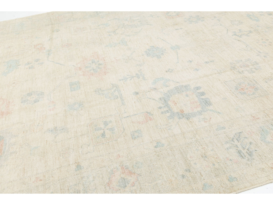 Modern Oushak Wool Rug 10 X 13