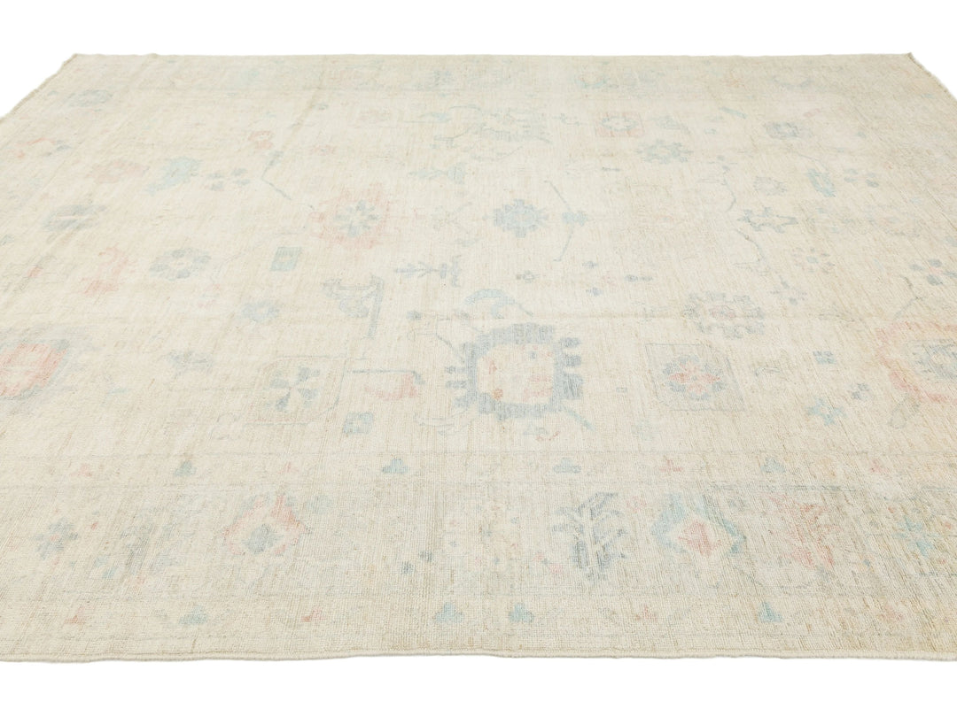 Modern Oushak Wool Rug 10 X 13