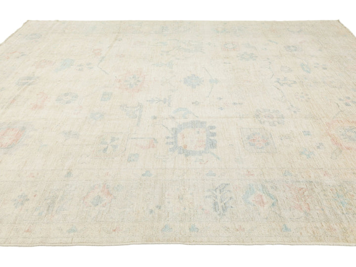 Modern Oushak Wool Rug 10 X 13