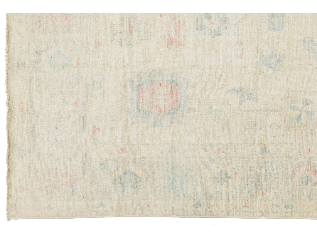 Modern Oushak Wool Rug 10 X 13