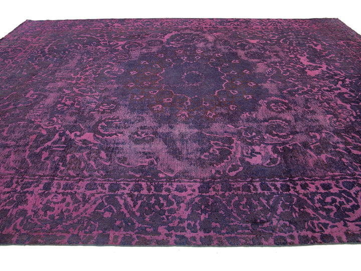 Antique Overdyed Wool Rug 9 X 13