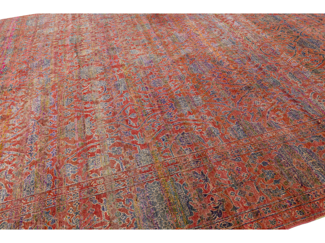 Modern Transitional Wool and Silk Rug 12 X 15