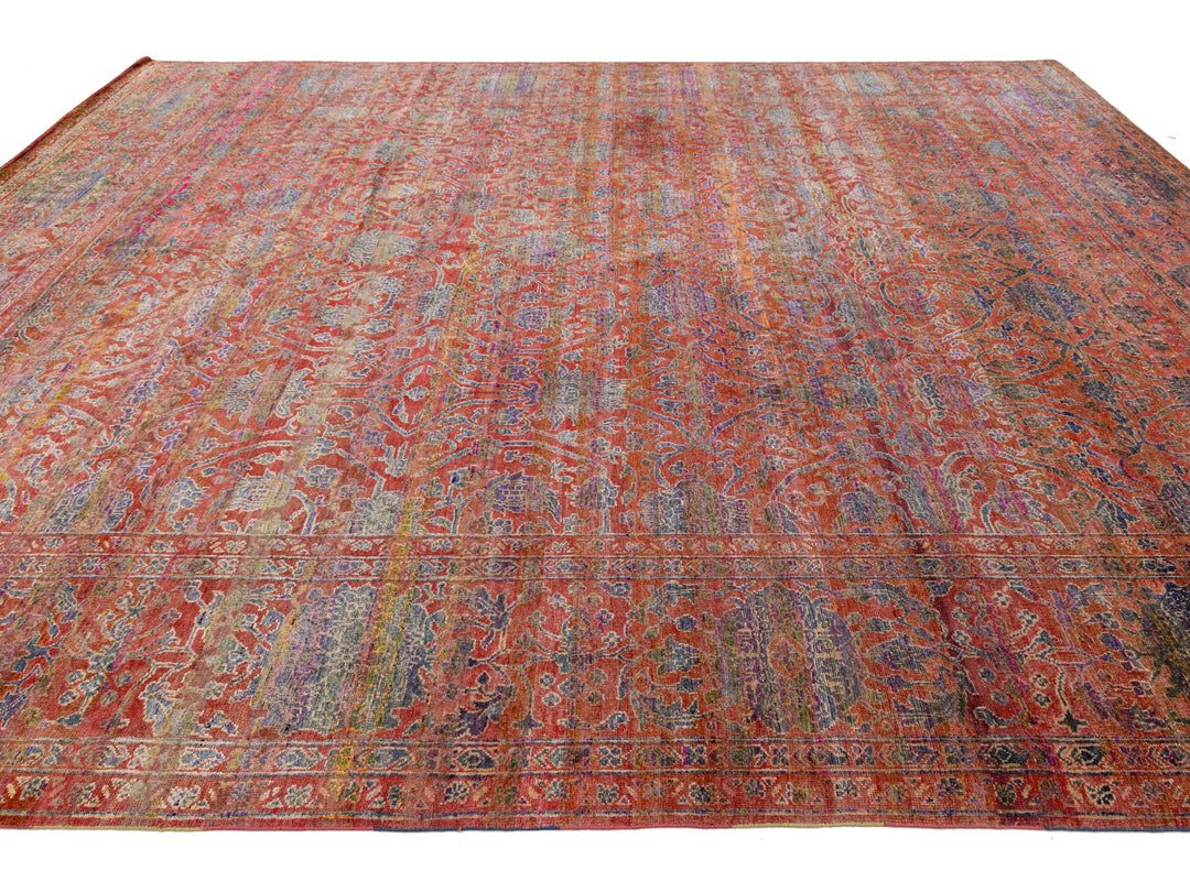 Modern Transitional Wool and Silk Rug 12 X 15