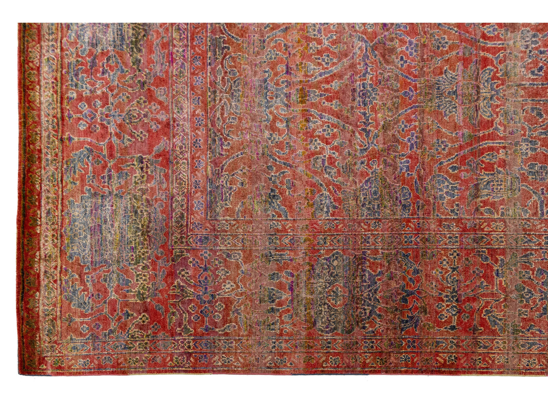Modern Transitional Wool and Silk Rug 12 X 15