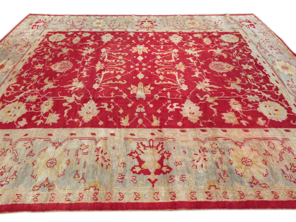 Antique Turkish Oushak Wool Rug 10 X 12