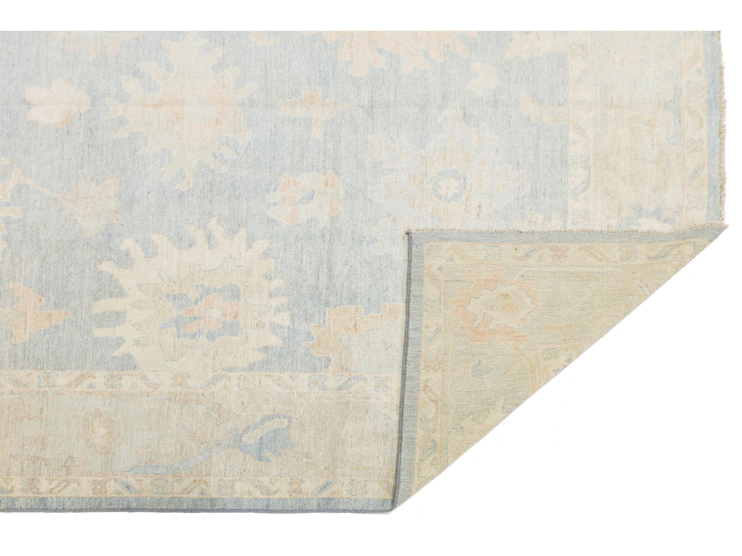 Modern Oushak Wool Rug 10 X 14