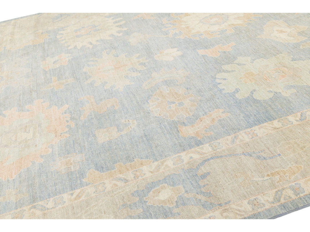 Modern Oushak Wool Rug 10 X 14