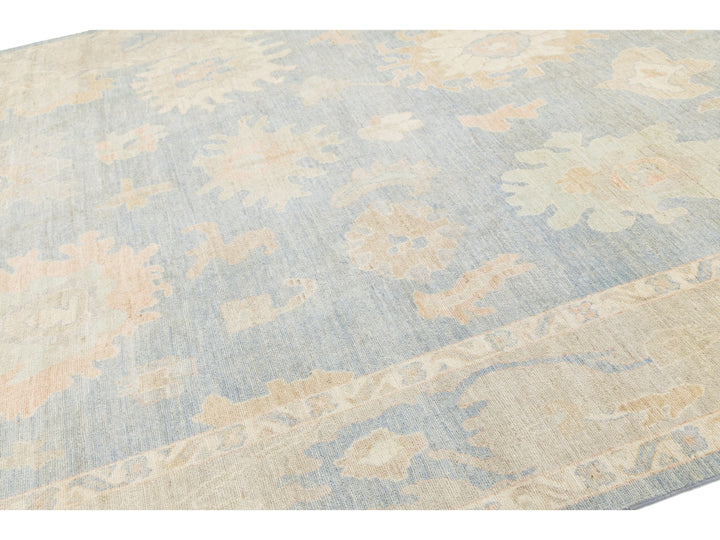 Modern Oushak Wool Rug 10 X 14