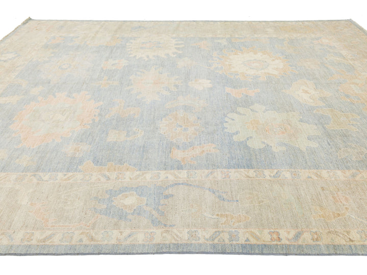 Modern Oushak Wool Rug 10 X 14