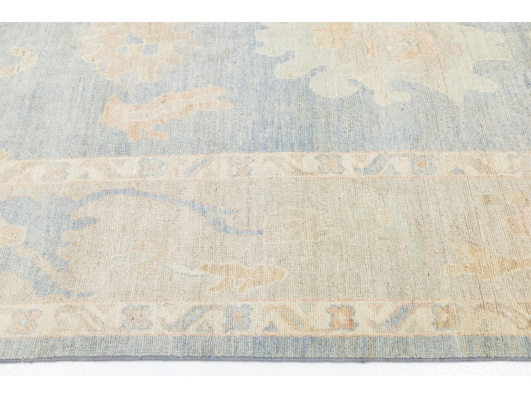 Modern Oushak Wool Rug 10 X 14