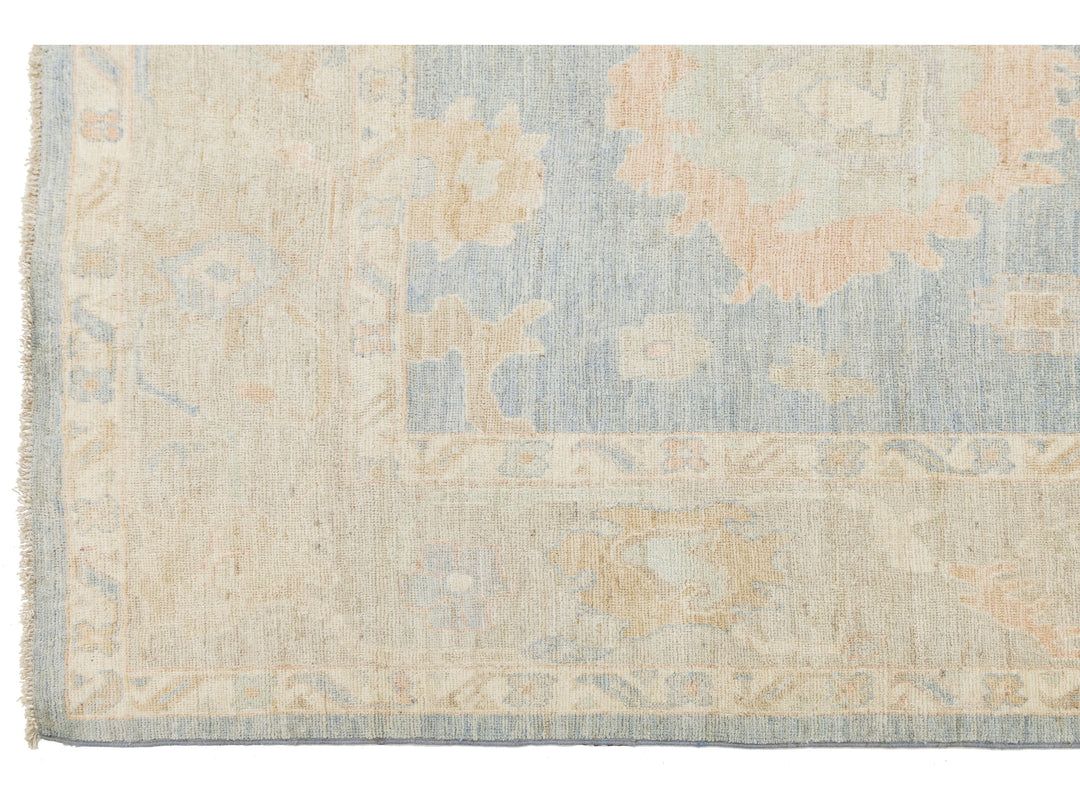 Modern Oushak Wool Rug 10 X 14