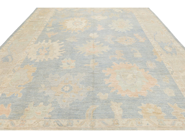 Modern Oushak Wool Rug 10 X 14
