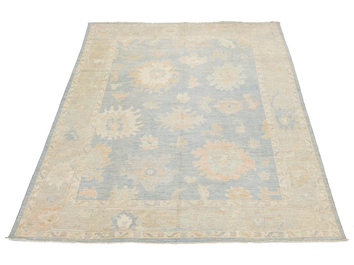 Modern Oushak Wool Rug 10 X 14