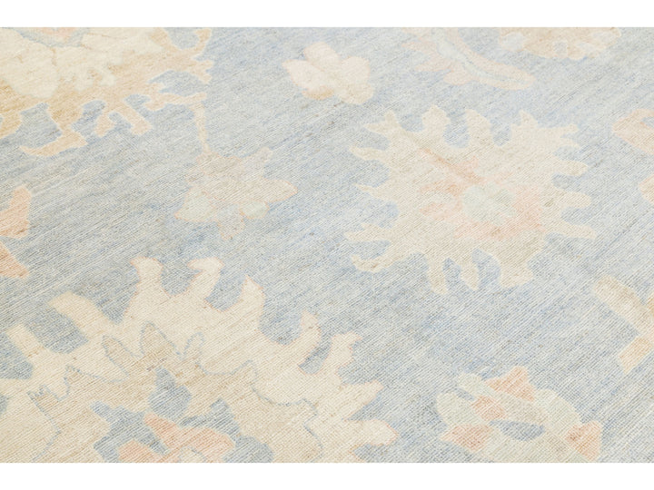 Modern Oushak Wool Rug 10 X 14