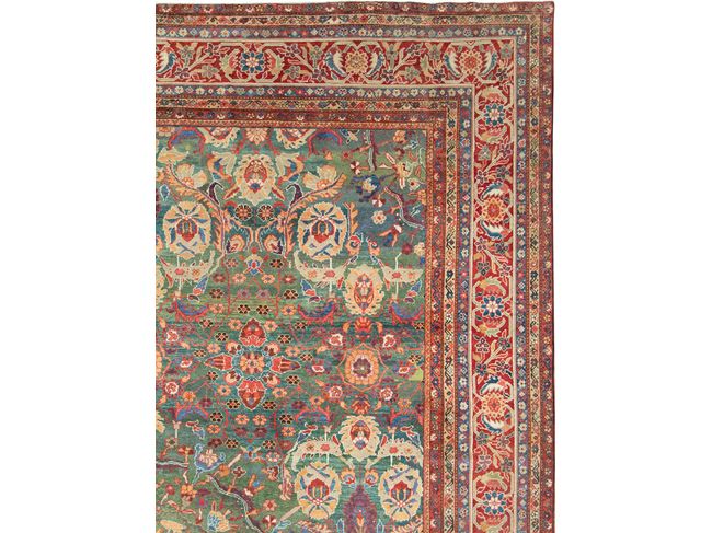 Antique Persian Mahal Wool Rug 14 X 20