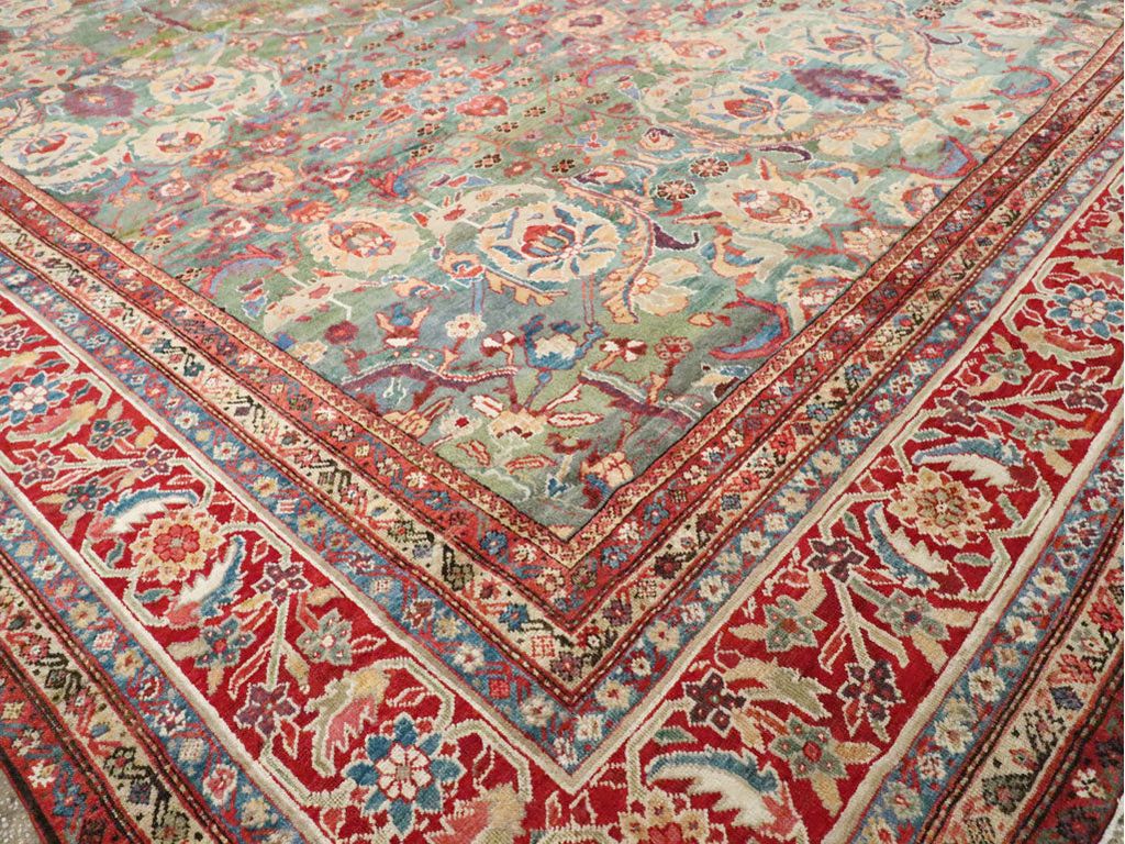 Antique Persian Mahal Wool Rug 14 X 20