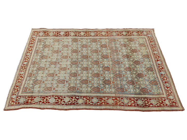 Antique Agra Wool Rug 4 X 5