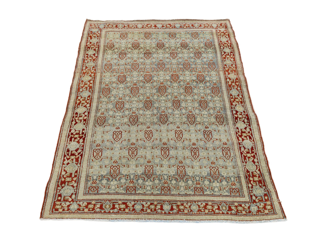 Antique Agra Wool Rug 4 X 5