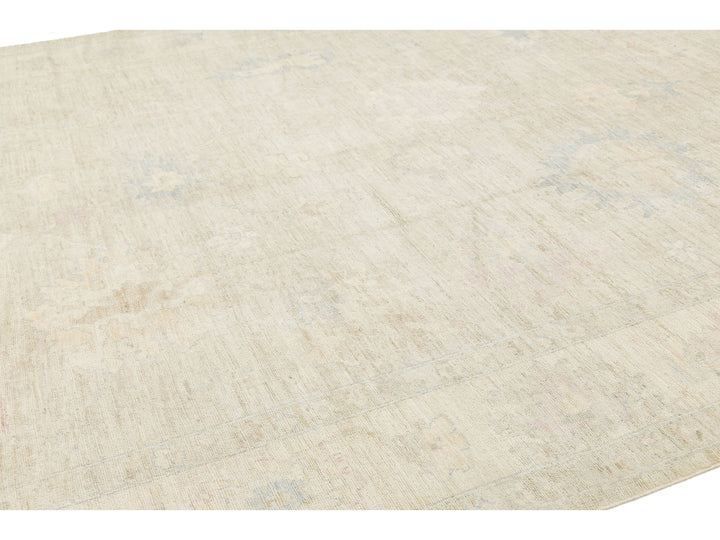 Modern Oushak Wool Rug 10 X 14