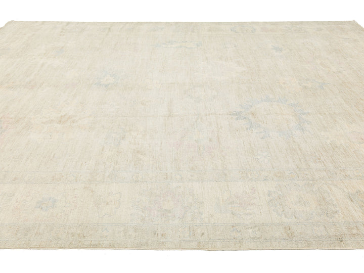 Modern Oushak Wool Rug 10 X 14