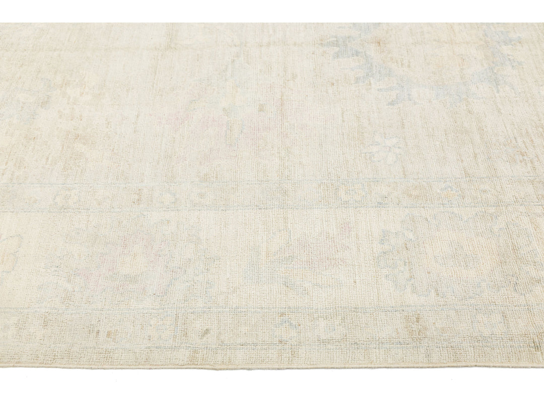 Modern Oushak Wool Rug 10 X 14