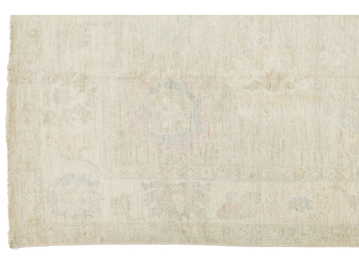 Modern Oushak Wool Rug 10 X 14