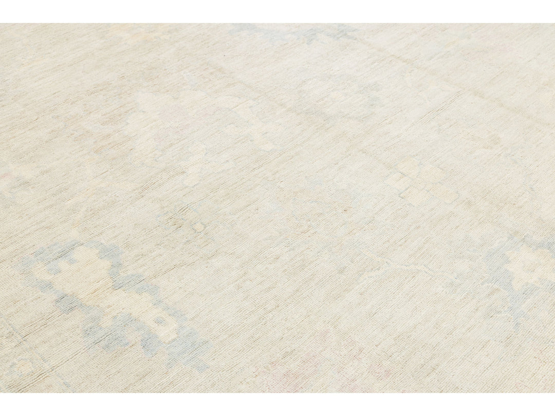 Modern Oushak Wool Rug 10 X 14