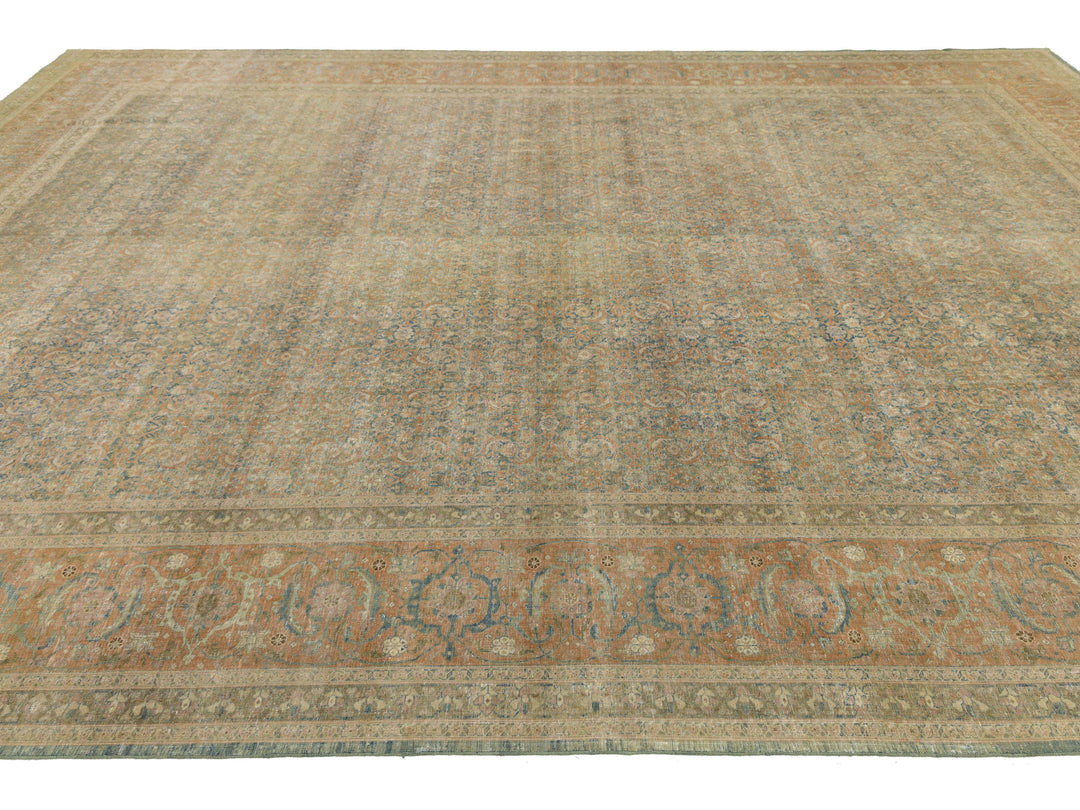 Antique Tabriz Wool Rug 11 X 16