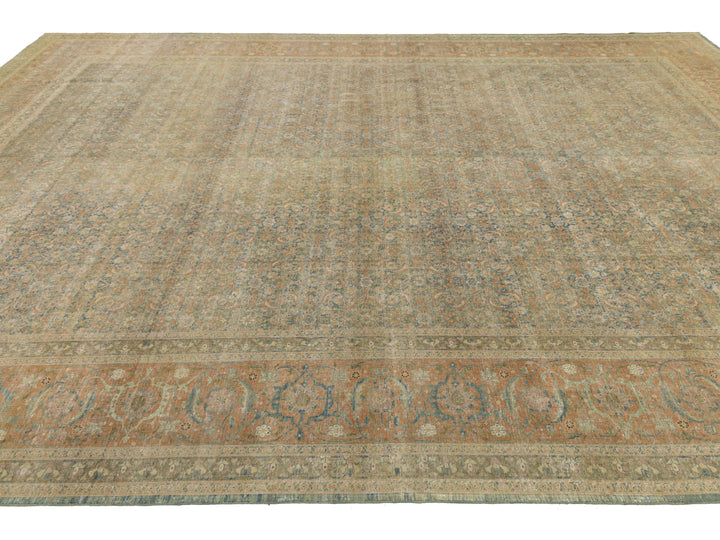 Antique Tabriz Wool Rug 11 X 16