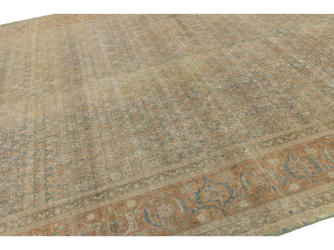 Antique Tabriz Wool Rug 11 X 16