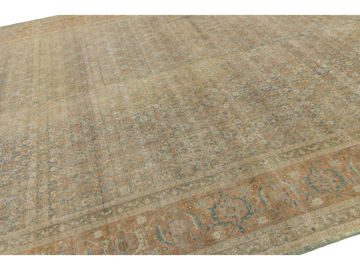 Antique Tabriz Wool Rug 11 X 16